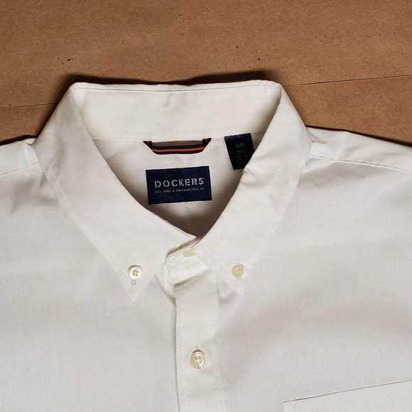 Dockers Signature Dress Shirt Size L White - Picture 3 of 9